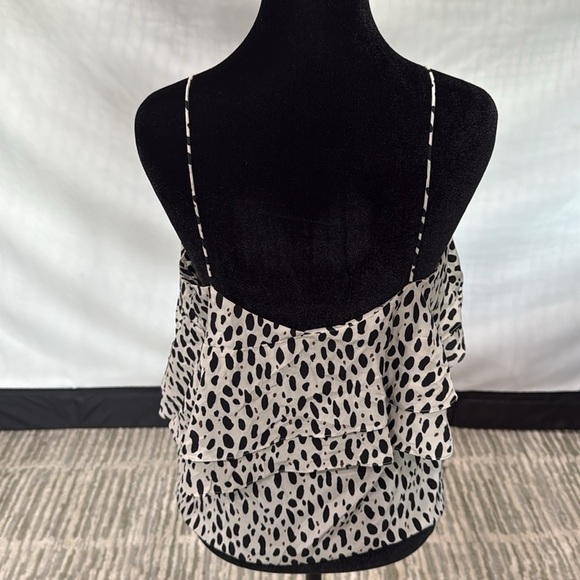 J. Crew Black and White Asymmetrical Ruffled Camisole - Picture 2 of 3